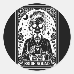 Adesivo Redondo Solteiro Gótico Tecido de Placa de Tarot Bride Esq