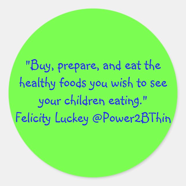 Adesivo Redondo Soluções de obesidade infantil (Frente)