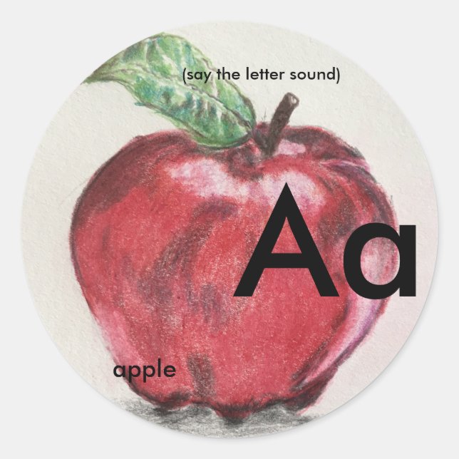 Adesivo Redondo som de letras fonicas clássicas de autocolantes de (Frente)