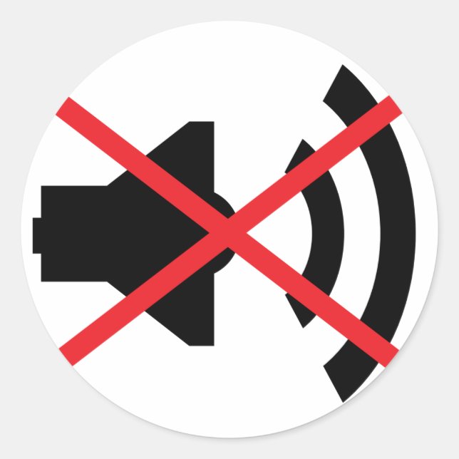 Adesivo Redondo 🔊 som desligado 🔇 (Frente)