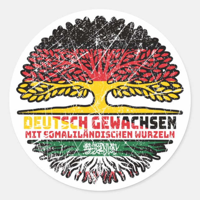 Adesivo Redondo Somaliland Somaliländisch Deutsch Deutschland Baum (Frente)