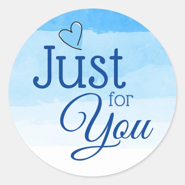 Adesivo Redondo Sombras de Azul Apenas para Você Dar Pentes (Frente)