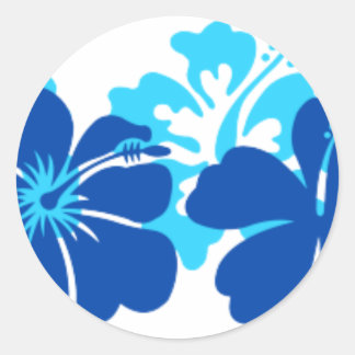 Adesivo Redondo Sombras do hibisco azul
