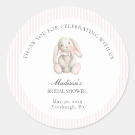 Adesivo Redondo Some Bunny Sweet Pink Baby Shower 