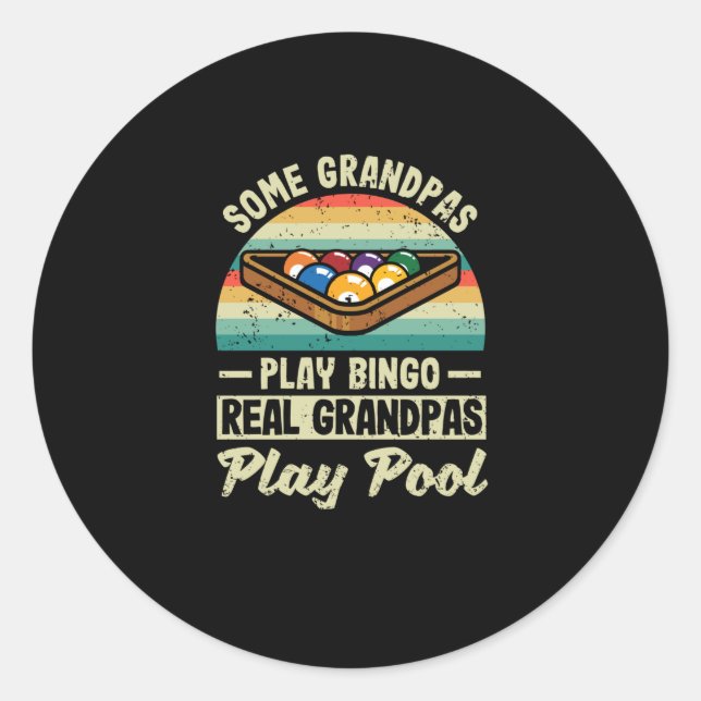 Adesivo Redondo Some grandfathers play bingo pool billiards (Frente)