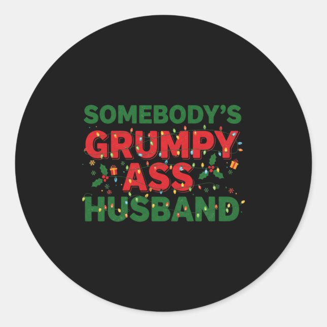 Adesivo Redondo Somebody's Mpy Husband Christmas Shirt _ Funny Xma (Frente)