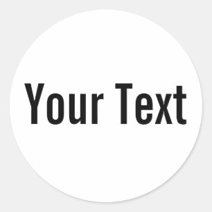Adesivo Redondo SOMENTE branco da COR + seu texto