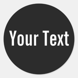 Adesivo Redondo SOMENTE preto da COR + seu texto