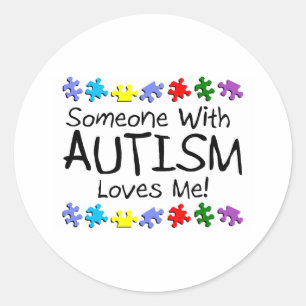 Adesivo Redondo Somone com autismo ama-me (os PP)
