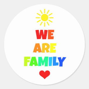 Adesivo Redondo Somos a família Rainbow Sunshine Adotion Design