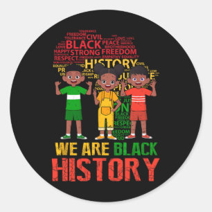 Adesivo Redondo Somos a História Negra Mês Crianças Afro-Americana