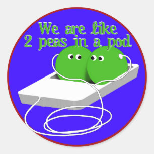 Adesivo Redondo Somos como duas ervilhas em um pote