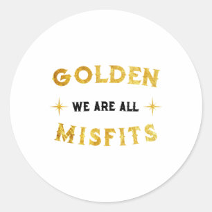 Adesivo Redondo Somos Todos Golden Misfits Vegas Hóquei