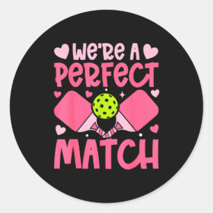 Adesivo Redondo Somos um Casal de Paddle Coração de Pickleball no