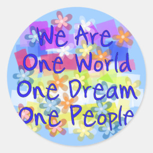 Adesivo Redondo Somos Um Mundo