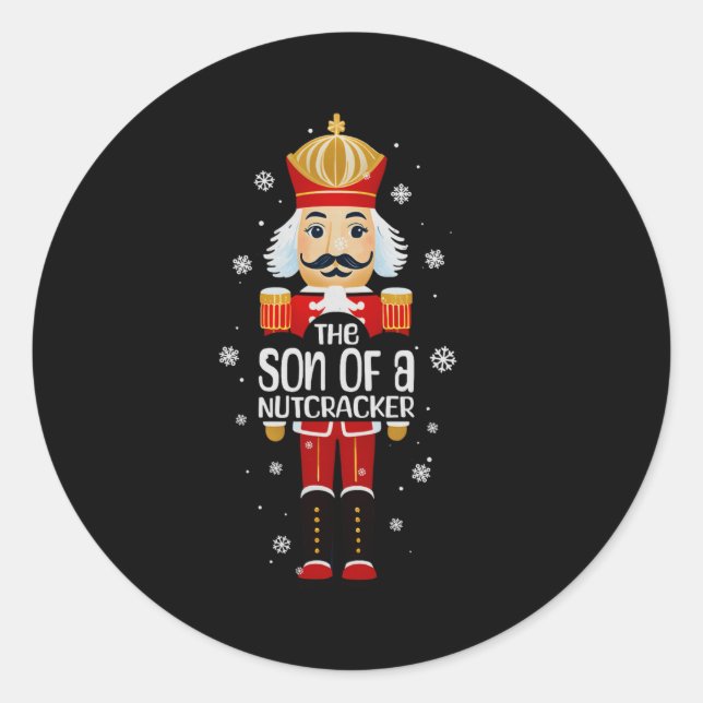Adesivo Redondo Son Of A Nutcracker Funny Christmas Family Matchin (Frente)