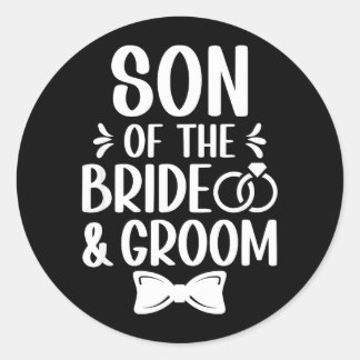Adesivo Redondo Son of The Bride Groom Son Proud Brides and Grooms