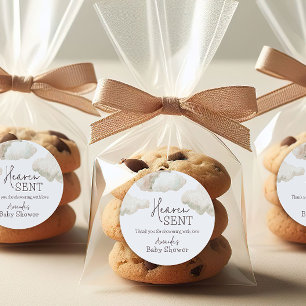 Adesivo Redondo Sonhador Céu Enviado Chá de fraldas Azul