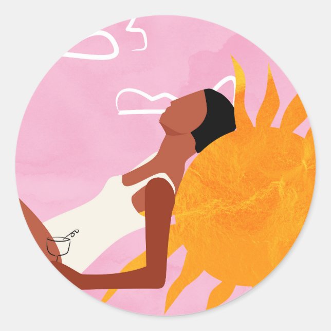 Adesivo Redondo Sonhando à luz do sol (Frente)