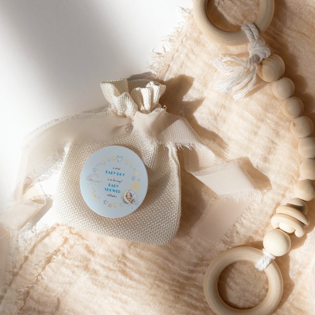 Adesivo Redondo Sonho Adorável Urso de Teddy na Lua (Criador carregado)