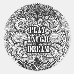 Adesivo Redondo Sonho de risada - de citação positiva