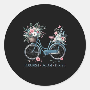 Adesivo Redondo Sonho Farto Bicicleta Floral Feliz 8647 Trum