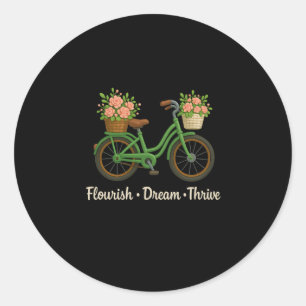 Adesivo Redondo Sonho Farto Bicicleta Floral Feliz 8647 Trum