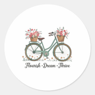 Adesivo Redondo Sonho Farto Bicicleta Floral Feliz 8647 Trum