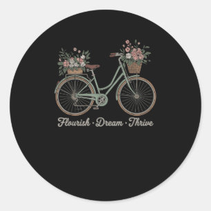 Adesivo Redondo Sonho Farto Provoca Bicicleta Floral Trump Res Sut