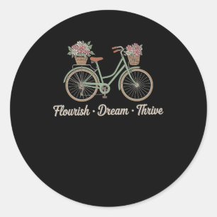 Adesivo Redondo Sonho Farto Provoca Bicicleta Floral Trump Res Sut