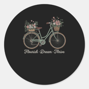 Adesivo Redondo Sonho Farto Provoca Bicicleta Floral Trump Res Sut