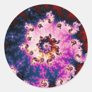 Adesivo Redondo Sonho Rosa - Vinheta Fractal