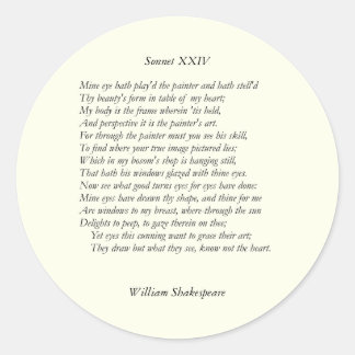 Adesivo Redondo Sonnet nº 24 por William Shakespeare