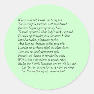 Adesivo Redondo Sonnet nº 27 por William Shakespeare