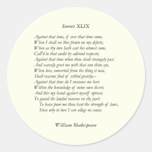 Adesivo Redondo Sonnet nº 49 por William Shakespeare