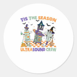 Adesivo Redondo Sonografia de Halloween Retro É a Temporada Ultras
