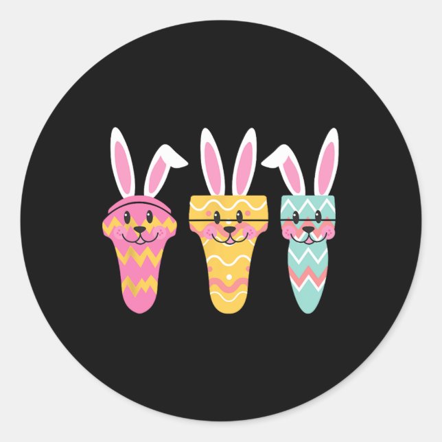Adesivo Redondo Sonographer Eggcellly Easter Bunny Ultrasound Tec (Frente)
