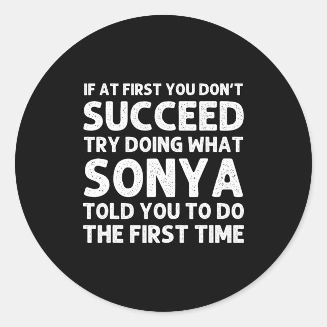 Adesivo Redondo Sonya Name D Birthday Funny Christmas J  (Frente)