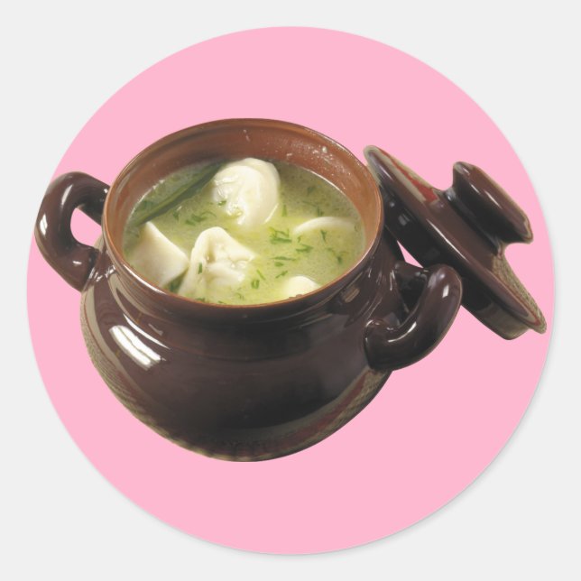 Adesivo Redondo Sopa Pelmeni (Frente)