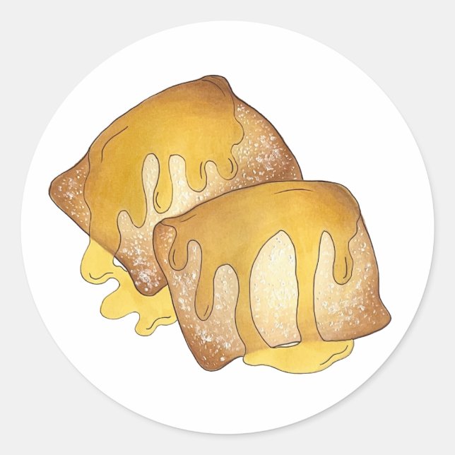 Adesivo Redondo Sopaipilla Sopapilla Cachanga Sopaipa Pastagem Fri (Frente)