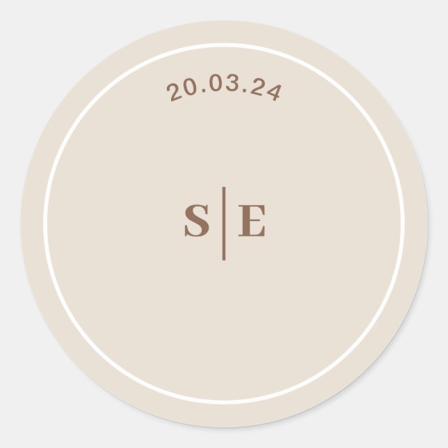 Adesivo Redondo Sophia Modern Desert Boho Envelope Sticker (Frente)