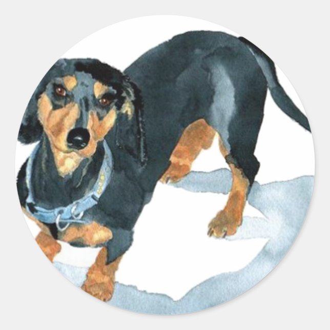 Adesivo Redondo Sophie, o Dachshund Stickers (Frente)
