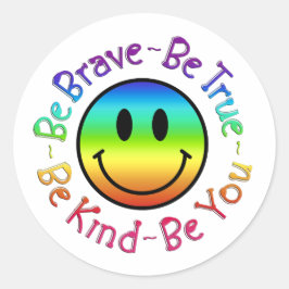 Adesivo Redondo Sorria Feliz Rosto Emoji Apoio