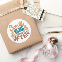 Adesivo Redondo Sorria Grande Muitas Vezes: Alegria