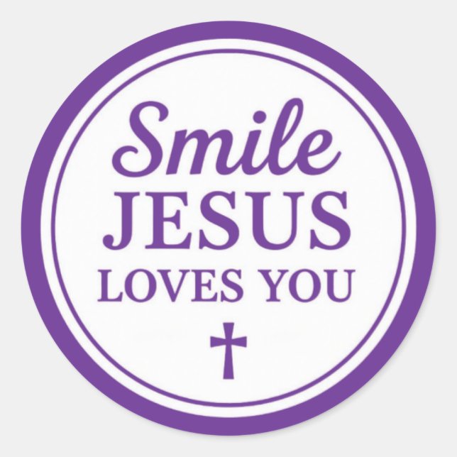 Adesivo Redondo Sorria Jesus Te Ama (Frente)