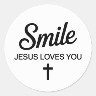 Adesivo Redondo Sorria Jesus Te Ama