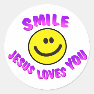 Adesivo Redondo Sorria, Jesus Te Ama