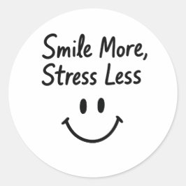 Adesivo Redondo Sorria Mais, Coloque menos Design