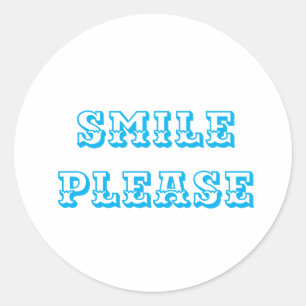 Adesivo Redondo Sorria por favor logo