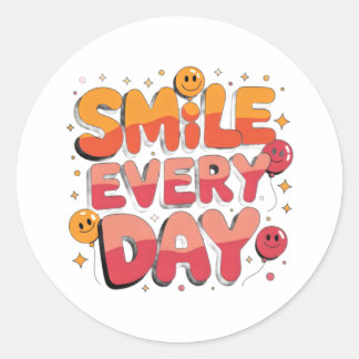 Adesivo Redondo Sorria Todos os Dias - Vibrações Positivas